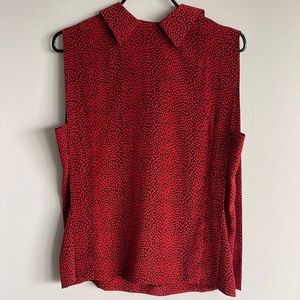 NWOT Red snake print sleeveless blouse Philosophy di Lorenzo sz 4/small